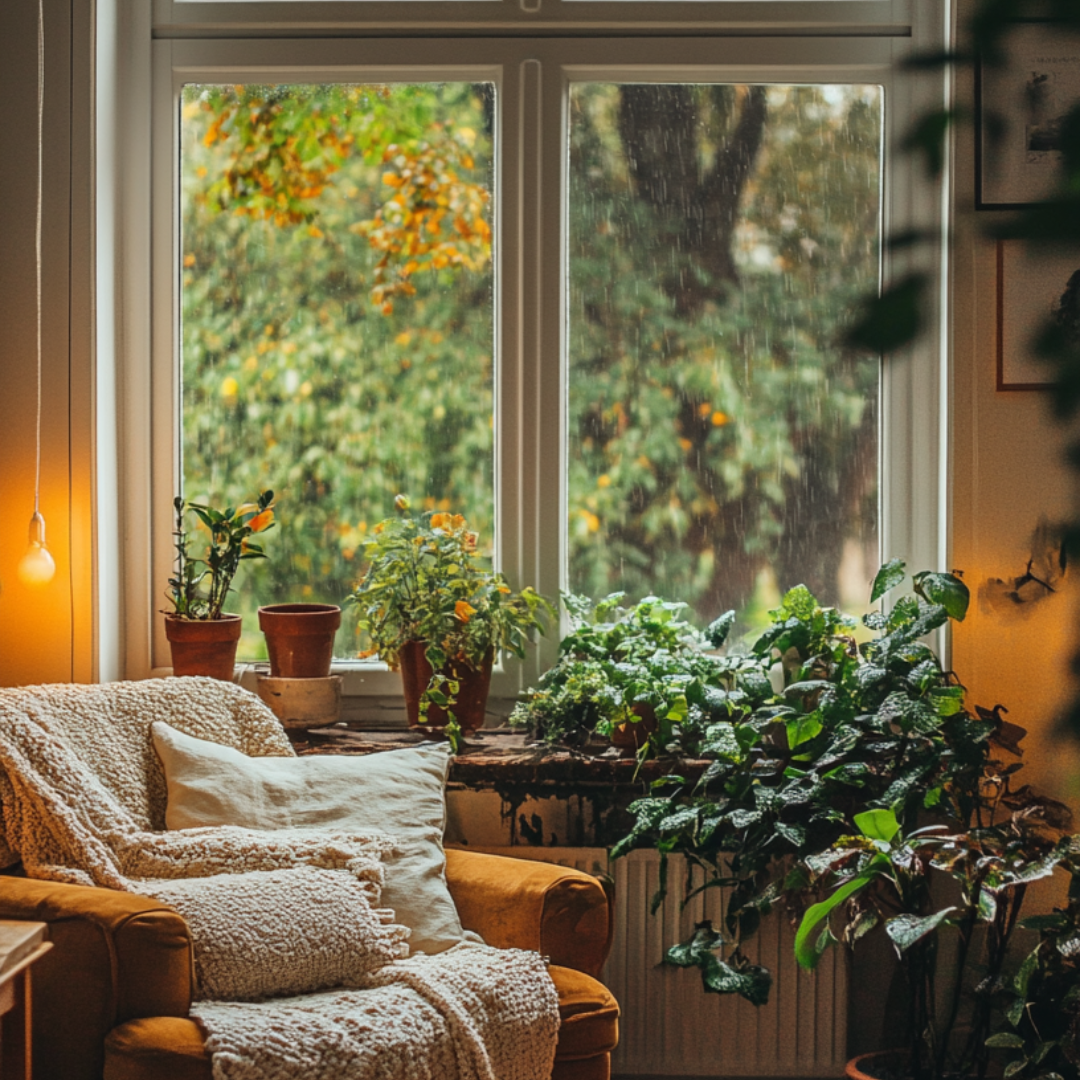 A soothing interior with a warm color palette